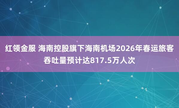 红领金服 海南控股旗下海南机场2026年春运旅客吞吐量预计达817.5万人次